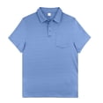 thumbnail image 2 of Polo Shirts for Men Solid Color Lapel Loose Outdoor Pockets Short Sleeved Collar Golf Button Mens T-Shirts Blue XL, 2 of 9
