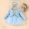 thumbnail image 2 of Mnyotv Baby Girl Tutu Dress with Cardigan Headband 3Pcs Set Floral Mesh Dresses Birthday Outfits for Girls Size 12-18Months, 2 of 6