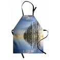 thumbnail image 1 of Landscape Apron Trees on Top of the Frozen Lake in the Winter Scenic Forces of Nature Art Print, Unisex Kitchen Bib Apron with Adjustable Neck for Cooking Baking Gardening, Blue Brown, by Ambesonne, 1 of 3