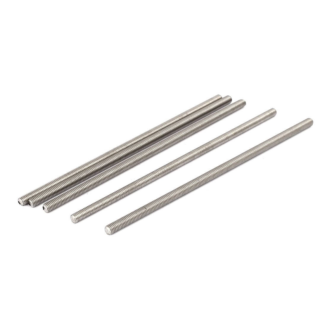 M10 x 140mm 304 Stainless Steel Fully Threaded Rods Bar Studs Hardware 5 Pcs 