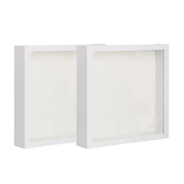 Marco de Fotos 3D de Madera BLESIY con Placa Acrílica Transparente para Pared Oficina Sala de Estar Exposición Blanco
