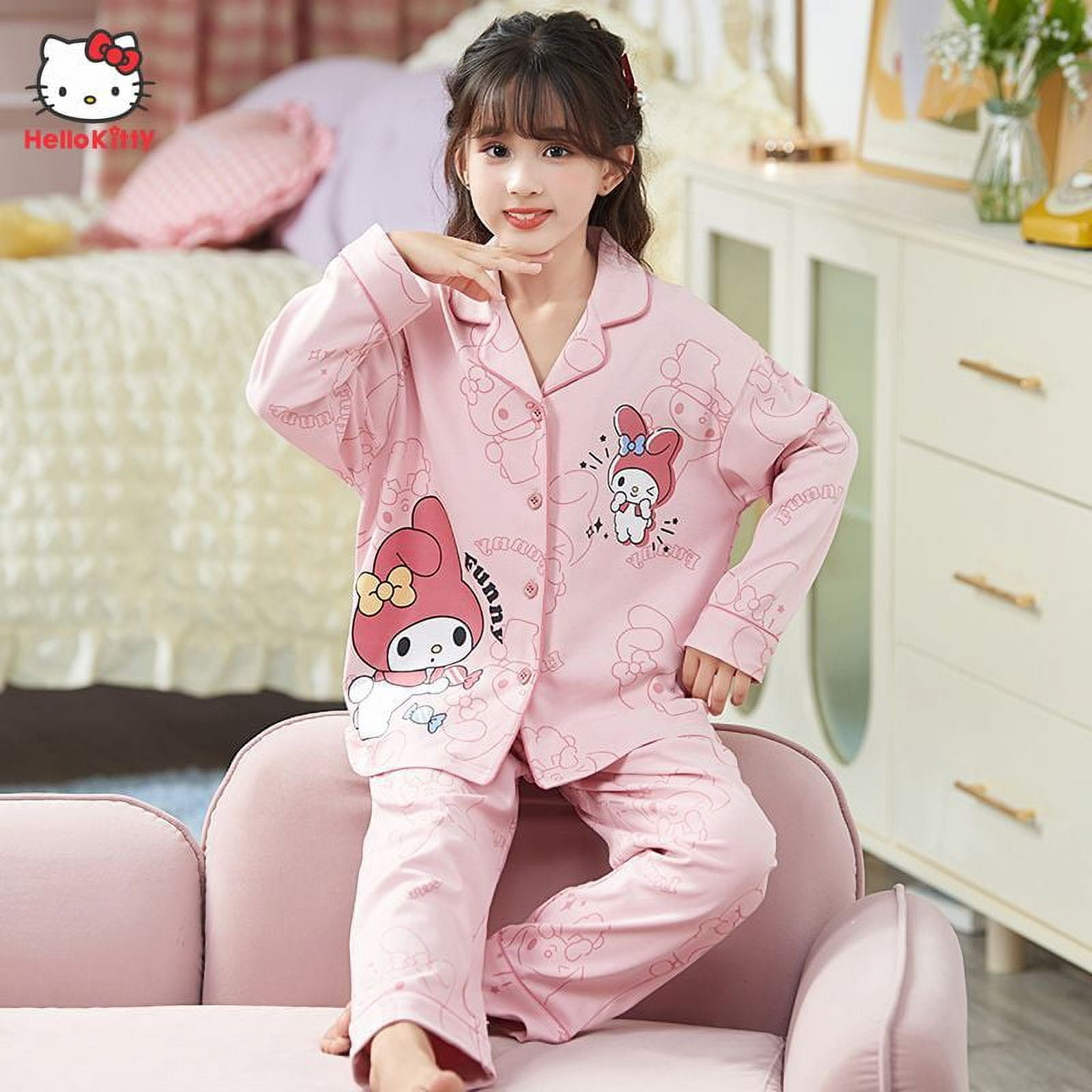 Sanrios Kawaii Cute Cinnamoroll Cartoon Anime Pajamas Cotton Short-sleeved  Shorts Can Be Worn Outside Summer Home Clothes Set