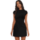 thumbnail image 3 of Vestido de Verano para Mujer, Cuello Alto, Corta, Minivestido de Fiesta, Negro, Talla XXL, 3 of 8