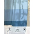 thumbnail image 6 of Sheer Curtains 63 inches Long, Navy Blue Striped Gradient Rustic Wood Board Light Filtering Sheer Window Curtains Rod Pocket Voile Drapes for Bedroom Living Room, 52"W x 63"L 2 Panels, 6 of 7