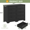 thumbnail image 2 of Black Dresser for Bedroom, Modern 8 Drawers Dresser Wide Chest of Drawers with Woven Leather for Living Room Hallway, 2 of 9
