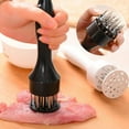 thumbnail image 1 of 2Pcs Professional Meat Tenderizing Tool, Stainless Steel Meat Shredding Needle, Suitable For Outdoor , Kitchen Utensils, Barbecue Pork Chops Meat Loosening Device (White+Black), 1 of 5