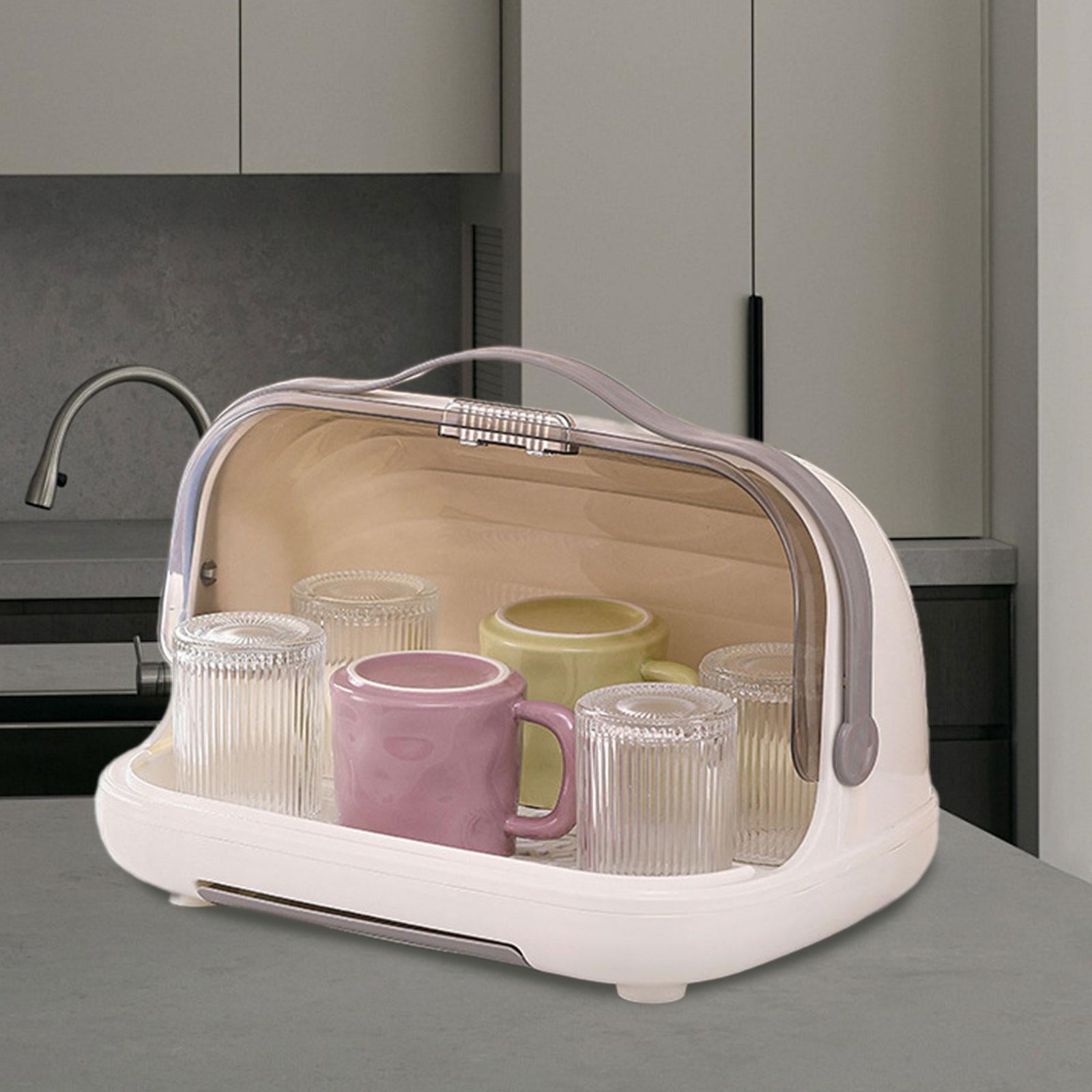 Zxpjkyu Dish Drying Rack Organizer Kitchen Counter Lightweight for Milk Bottles Cup Dish White