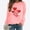 Pink, variant on Long Sleeve T-Shirt Women Cute Valentines Day Women's Tops Love Heart Print Loose Casual Lightweight Red Tops