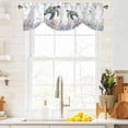 thumbnail image 4 of Tie Up Valances for Windows, Summer Sea Turtles Adjustable Valance Curtains Window Treatment for Living Room, Coastal Watercolor Ocean Corals Rod Pocket Kitchen Curtains & Drapes 42x18 Inch, 4 of 9