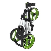 Caddymatic Golf X-Lite One-Click Folding Pull/Push Golf Cart White/Green