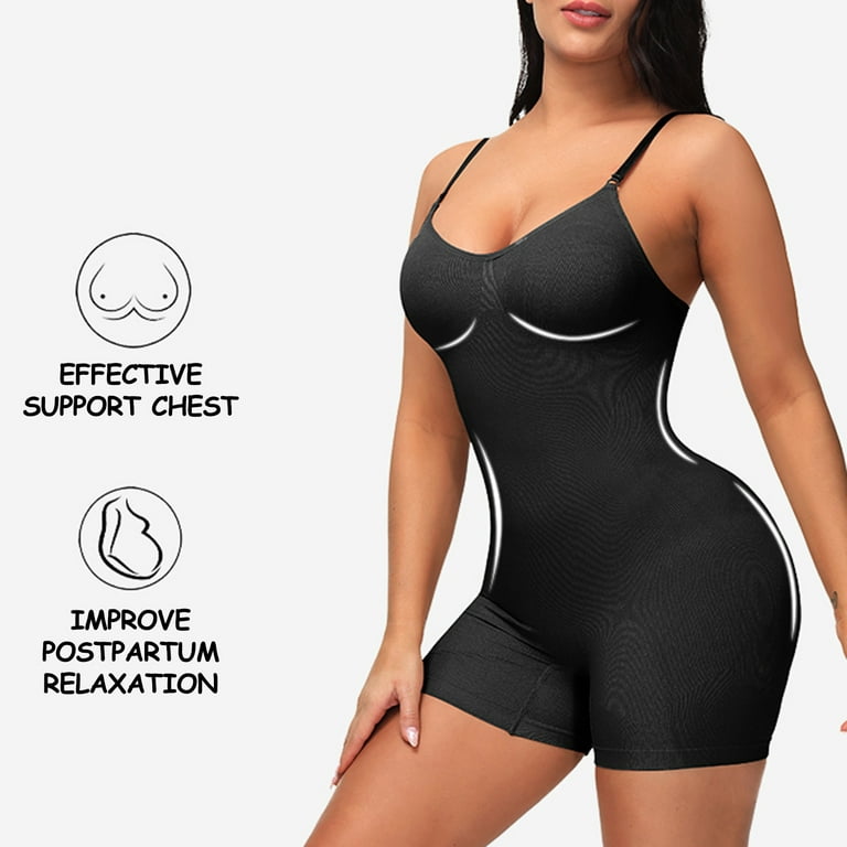 jsaierl Women's Tummy Control Shapewear, Sleeveless Bodysuit Basic Top  Jumpsuit, One Piece Seamless Smooth Slimming Body Shaper