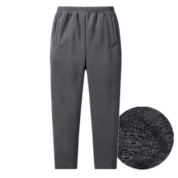 asjyhkr Plus Size Thermal Pants for Men Fleece Elastic Waist Casual Breathable Outdoor Hiking Climbing Pants with Pockets,Size M-5XL