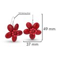 thumbnail image 5 of AeraVida Red Tropical Flowers Simulated Coral Fishhook Dangle Earrings, 5 of 6