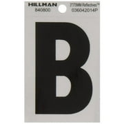 Hillman Group 840800 3 in. Black & Silver Reflective Mylar Thin Die-Cut Self Adhesive Letter - B