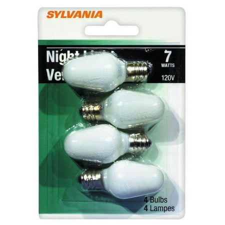 Bl Light Bulb - Sylvania 13544 - 7C7/W/BL/4PK 120V Night Light Bulb