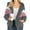Gray, variant on Turilly Womens Jackets Ladies Fashion Women Patchwork Zipper Winter Lengthened Plush Long Sleeve Outwear