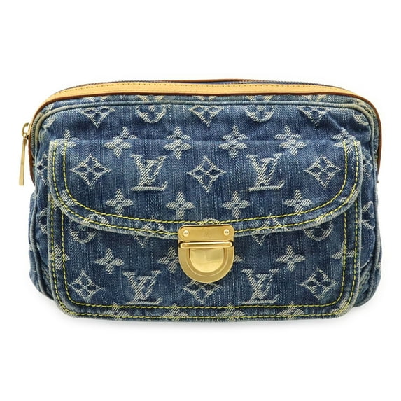Pre-Owned LOUIS VUITTON Monogram Denim Bum Bag, Waist Body Shoulder Blue, M95347