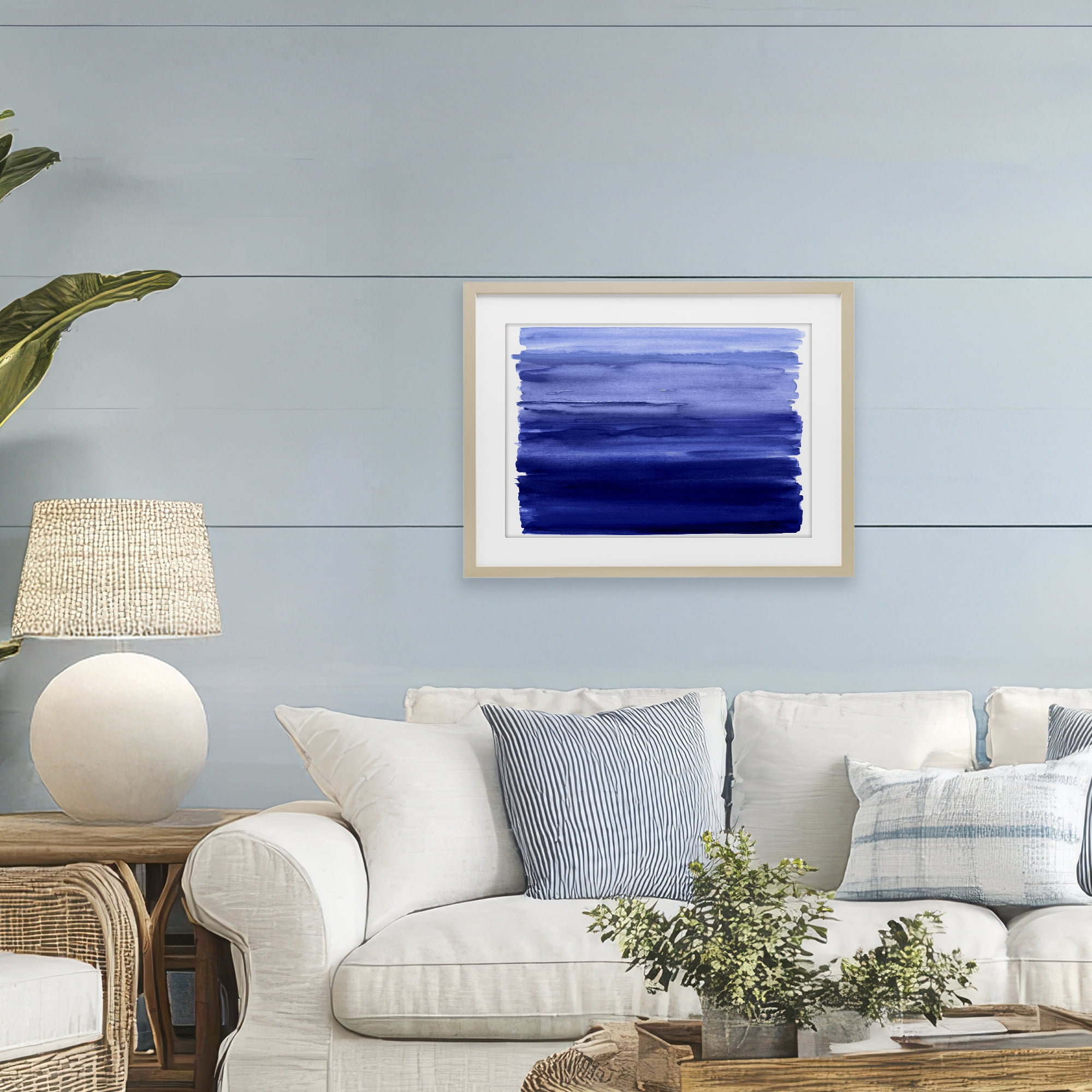 Stupell Industries Oceanic Ombre Blue Birch Framed Print Under Glass, design by Allie Corbin