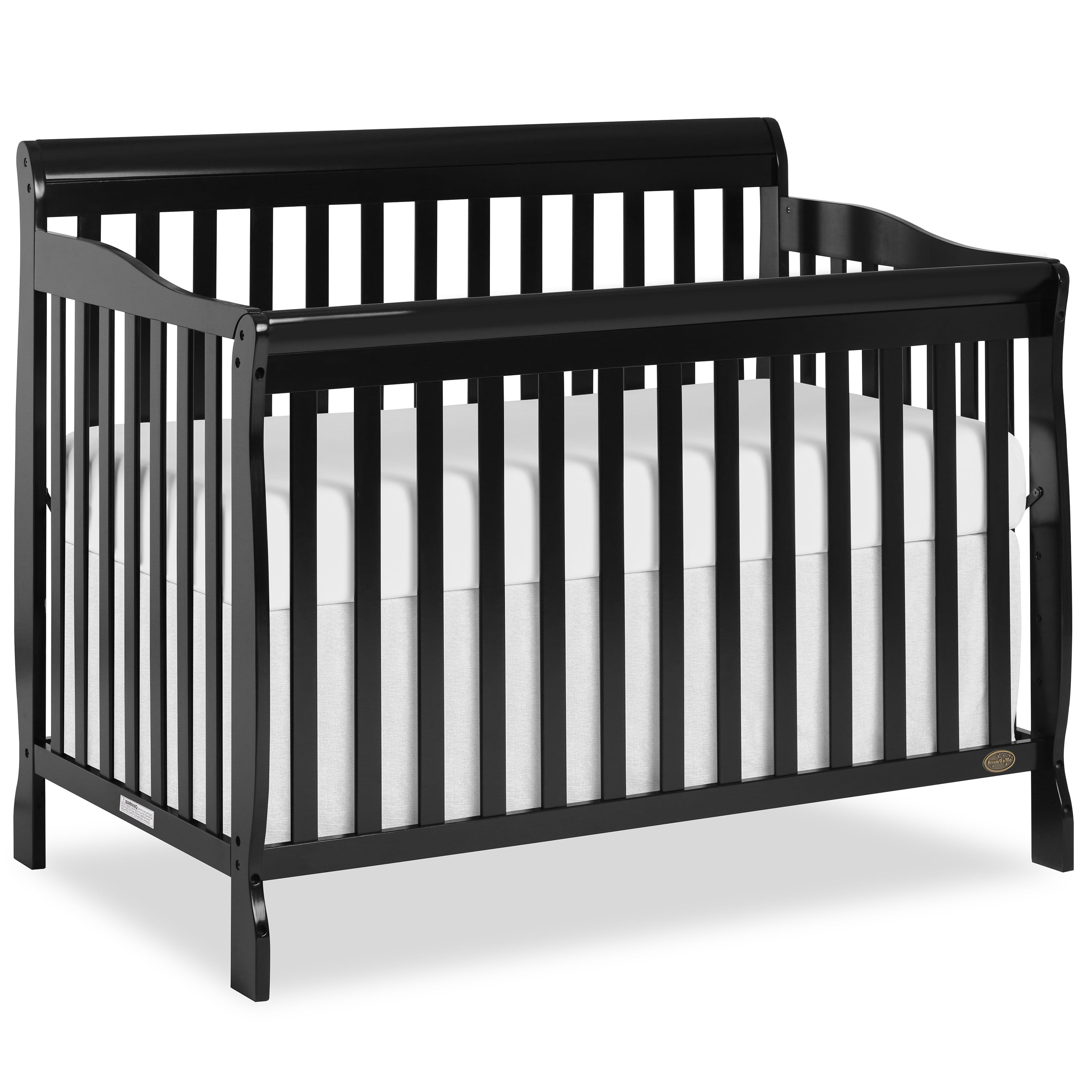 Nursery Bundle, Dream On Me Ashton 5 in 1 Convertible in Black and Crib & Toddler Mattress Bundle