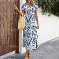 thumbnail image 5 of 2024 New Women‘s Dresses Floral Print Summer Elegant Midi Dresses Vacation Feamle Dress Fashion Oversized Clothes Plus Size, 5 of 7
