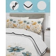 thumbnail image 4 of Yellow Blue Spring Floral Summer Quilt Set Queen Size,Soft Microfiber Quilted Bedding Set with 2 Pillow Shams,Watercolor Summer Botanical Lightweight All Season Bedspread Coverlet for Bedroom 90"x96", 4 of 6