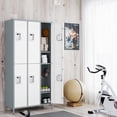 thumbnail image 5 of AUHUP Metal Locker for Employees with Hooks, Industrial Steel Storage Locker for School Gym Home Office Staff, White Gray-6 Doors Metal Storage Cabinet, 5 of 10