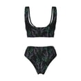 thumbnail image 5 of Daiia Lavender Flowers Women's Bikini Set Two Piece Swimsuit High Waisted Bikini Adjustable Straps Bikini Perfect for Beach, Pool, and Summer Vacation-Small, 5 of 9