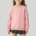 thumbnail image 2 of mgoYE Sweatshirts for Girls Fall Tops Long Sleeve Fashion Pullover Side Slit Clothing(Pink,3-4 Years), 2 of 7