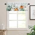 thumbnail image 3 of Thanksgiving Fall Valances for Windows Farmhouse Kitchen Curtains Valances Rod Pocket Valance Curtains for Kitchen Windows Green Orange White Pumpkin Autumn Leaf Window Valances for Bathroom 42"x12", 3 of 6