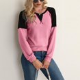thumbnail image 4 of Two Tone Waffle Knit Crewneck Sweater Pink Medium, 4 of 4