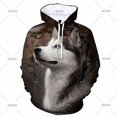 thumbnail image 3 of Sudadera con capucha de husky siberiano, linda sudadera con capucha con estampado 3D de perro, ropa de calle para hombres y mujeres, sudaderas de manga larga de otoño, abrigo para niños, 3 of 5