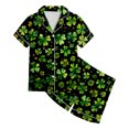 thumbnail image 4 of Godom Baby Girls Pajama Short Sleeve Silk Button-Down Sleepwear Toddler 2 Pieces Pjs Kids Sleepwear, 4 of 4