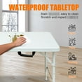 thumbnail image 4 of 4ft Portable Folding Table For Camping, White, Indoor & Outdoor Controlling, 135kg Max Weight Interrupting Capacity, Foldable With Fixed Holding Utensil, Smooth Waterproof Tabletop Point, Stable, 4 of 4