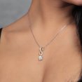thumbnail image 3 of Gem Stone King 1.08 Ct Oval Cabochon White Simulated Opal 925 Silver and 10K Yellow Gold Lab Grown Diamond Infinity Pendant Necklace with Chain, 3 of 3