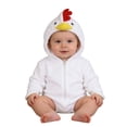 thumbnail image 1 of Rhoudy Cache-Couche pour Garçons à Manches Longues à Col Rond Adorable Grenouillères pour Bébé avec Capuchon Poussin Barboteuse pour Nourrisson Nouveau-Né Tenue de Photographie Blanc 0-6 Mois, 1 of 9