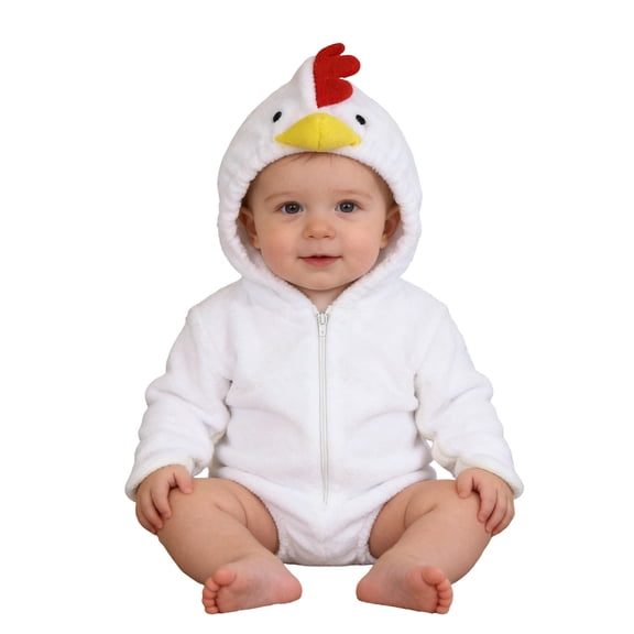Ulitacool Cute Onesies For Boys Long Sleeve Round Neck Adorable Baby Bodysuit With Chick Hooded Romper For Photography Outfit White 18-24 Months