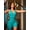 Blue-green, variant on Women's Jacquard Short Yoga Jumpsuit Sleeveless V-Neck Cross Backless V-Back Sexy Tight Short Jumpsuit