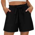 thumbnail image 1 of Pantalones de Cintura Elástica de Pierna Ancha para las Mujeres Cordón de Lino Largo, Pantalones de Cintura Media Sólidos Casuales, 1 of 9