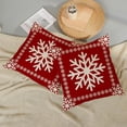 thumbnail image 5 of Christmas Pillow Covers 18x18 Set of 2 Christmas Decor Linen Pillowcase Winter Snowflake Decorative Red Throw Pillows Christmas Farmhouse Holiday Decor Outdoor Cushion Covers for Sofa Couch, 5 of 6