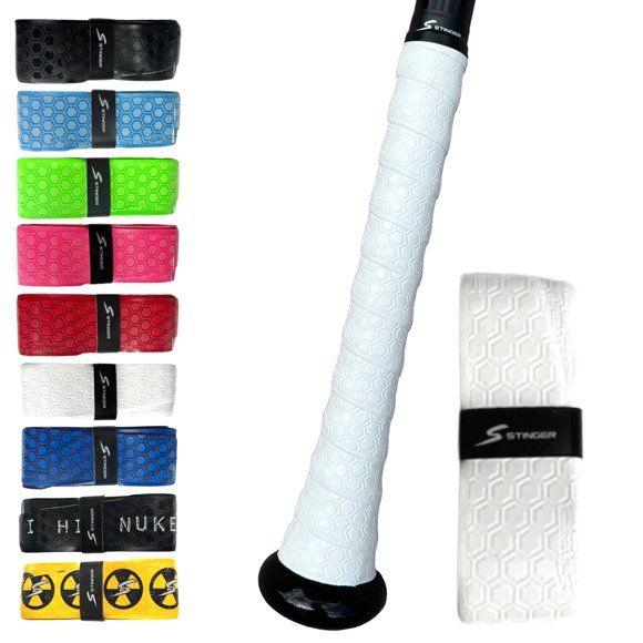 Grip para bate Stinger Sports Premium de polímero blanco