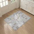 thumbnail image 3 of ODIKA 3'x5' Washable Accent Rug Pet Friendly, Non-Shedding Mat Modern Marble Mosaic Motif With Interlocking Tonal Blocks Abstract Flowing for Bedside, Nursery Room, 3 of 7