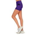 thumbnail image 4 of ACTIVE UNIFORMS Women's High Waist Yoga Shorts Tummy Control with Deep Pockets (Purple, Medium), 4 of 6
