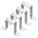 thumbnail image 1 of Uxcell 4 piezas de soporte en forma de U 1.6"x2.4" abrazadera de tubo cuadrado de acero al carbono, hebilla para tubo cuadrado para manguera, cable y piezas automotrices, plateado, 1 of 6