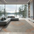 thumbnail image 2 of ODIKA 8'x10' Washable Area Rug Flowing Earthy Ripples Map Wavy Elevation Topographic Abstract Refined for King Size Bedroom Under Bed, Master Suite, Non-Shedding, Easy Care, 2 of 7