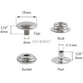 thumbnail image 4 of Snap Fasteners Color Plated Solid Brass Snaps Heavy Duty Press Stud Poppers Ring-Socket Button #201 VT47 Pack of 10 (15 mm, Gold), 4 of 4