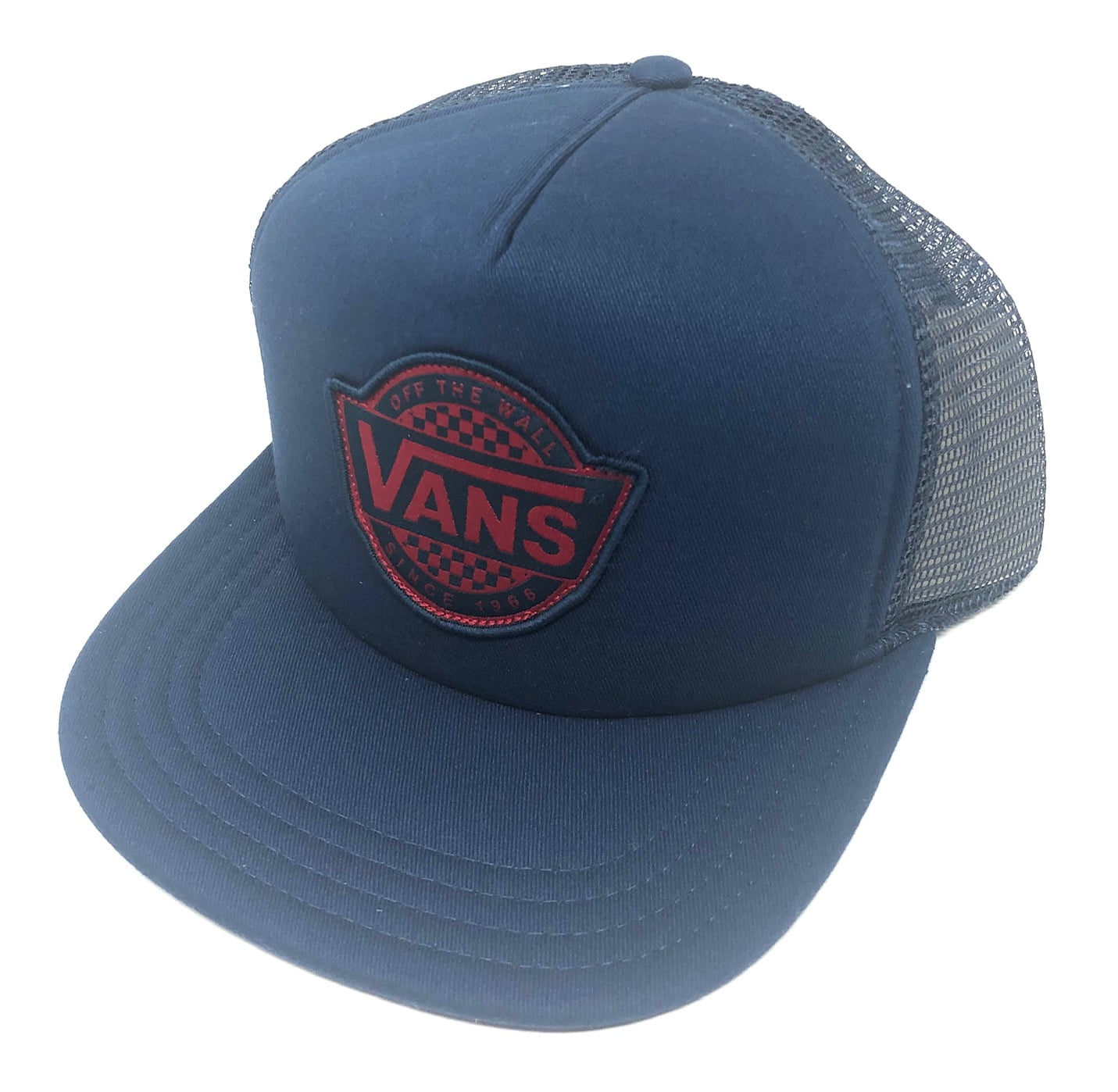 Vans Vans Off The Wall Men's Retro Check Trucker Hat Cap Navy Blue