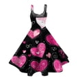 thumbnail image 4 of LWavelet 2026 Valentine's Sweet Short Sleeve Dress, Women's Love Heart Rose Print Fitted A Line Flowy Casual Sundresses Hot Pink M, 4 of 4