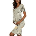 thumbnail image 3 of breaise Women's Maternity Bodycon Dress Comfort Stretchy Ruched Side Dress Casual Short Sleeve Dress for Pregnancy Daily Wearing Or Baby Shower, 3 of 6