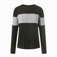 thumbnail image 5 of Towmus Womens Sweaters Trendy Color Block Tops Long Sleeve Shirts Fall Outfits Early Fall Fashion 2025 Winter Clothing, Grey, L, 5 of 7