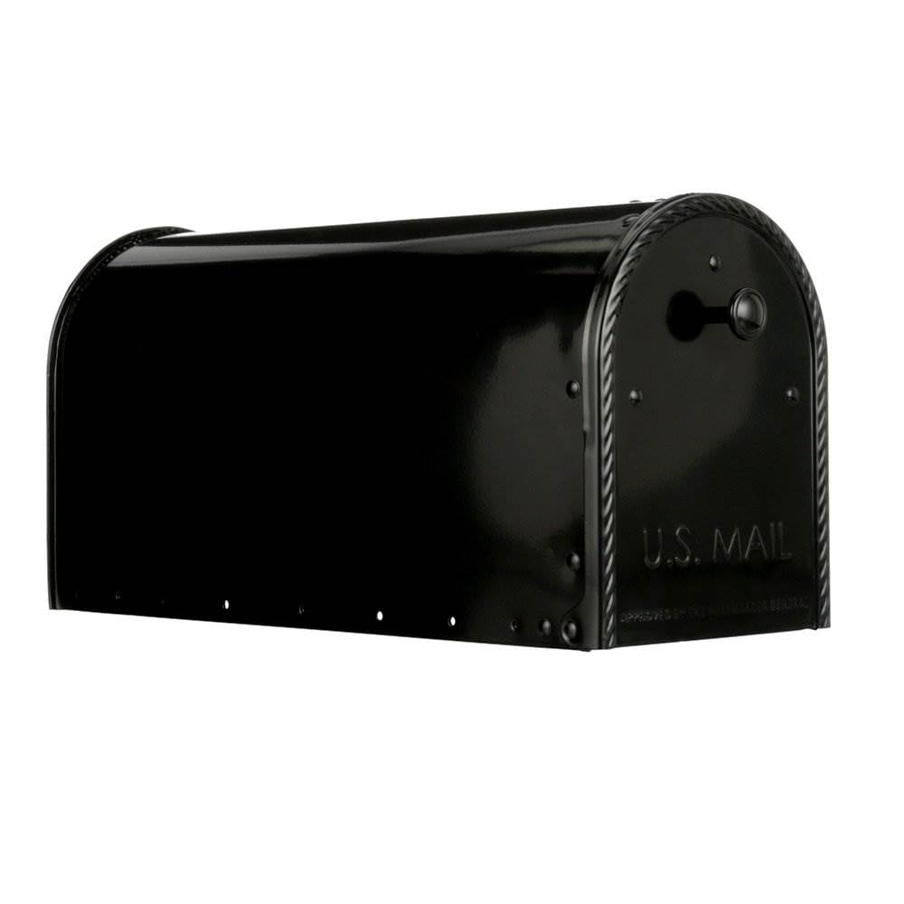 Gibraltar Mailboxes Edwards Large, Steel, Post Mount Mailbox, Black, EM160B00